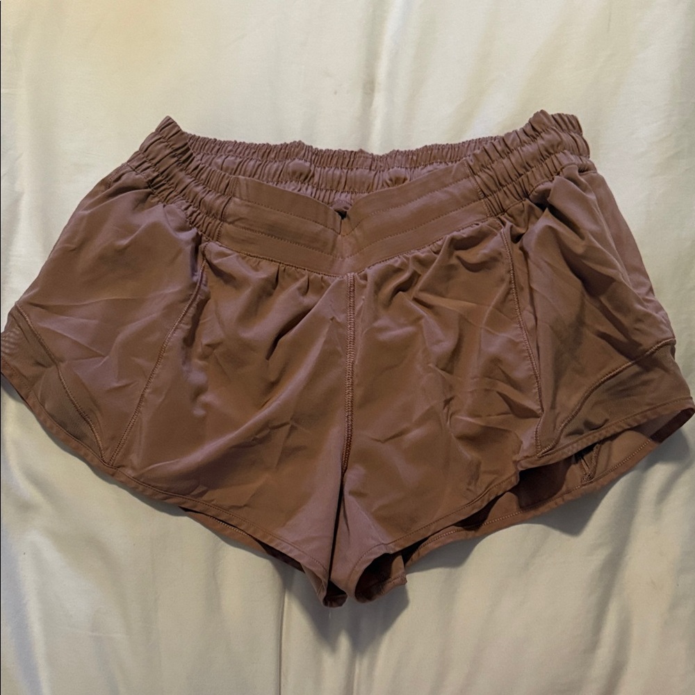Women's Athletic Shorts in Tan/Pink